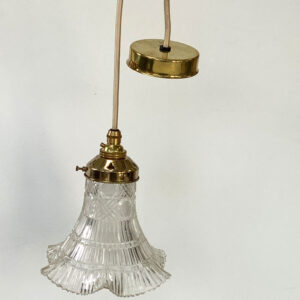 Vintage cut glass pendant light with antique brass fittings